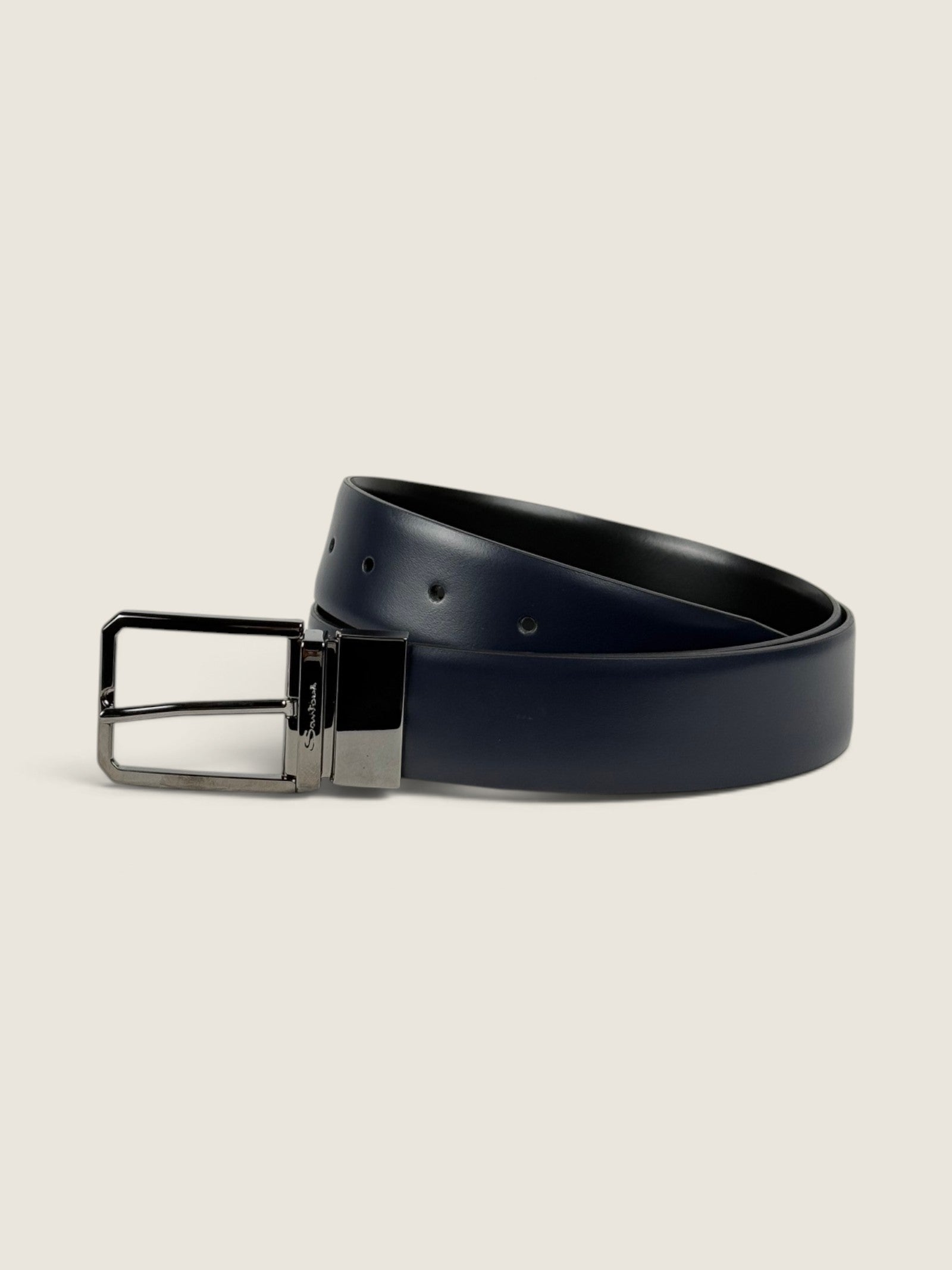 Cintura Santoni Blue/nero 