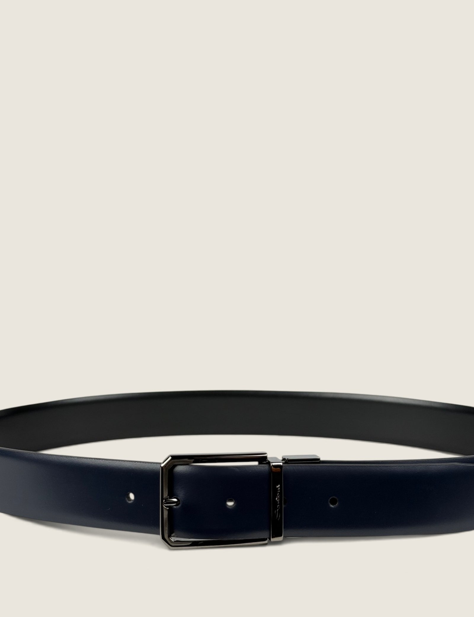 Cintura Santoni Blue/nero reversibile 