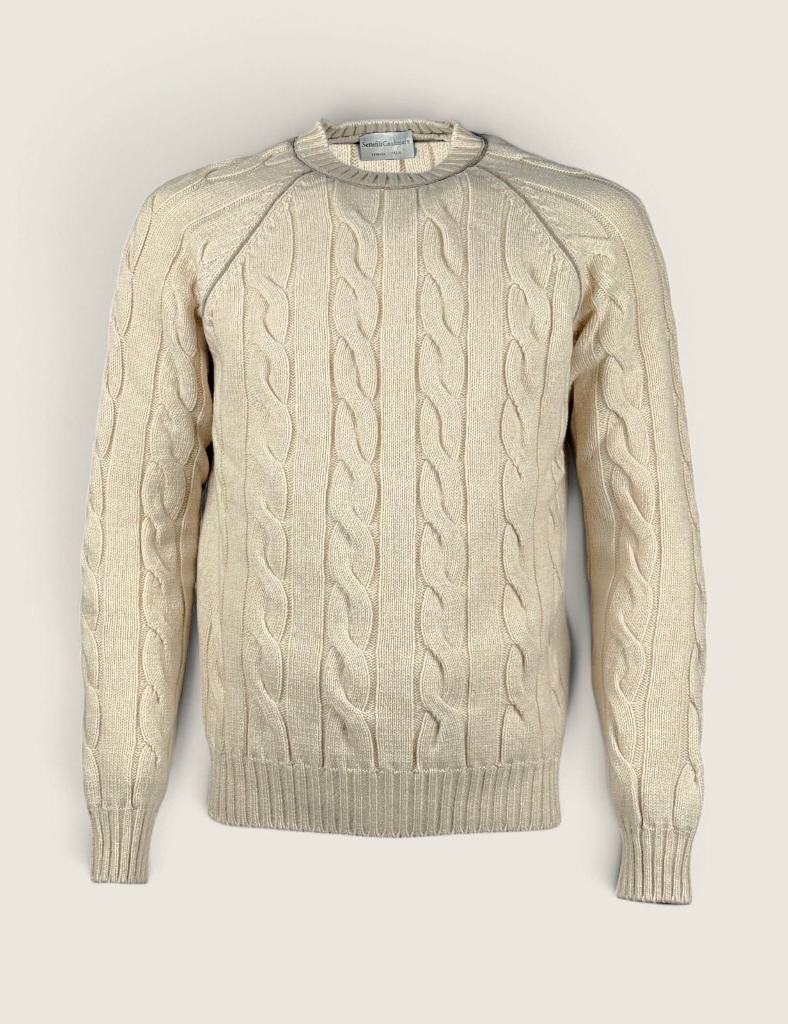 Girocollo Settefili Cashmere Topo 
