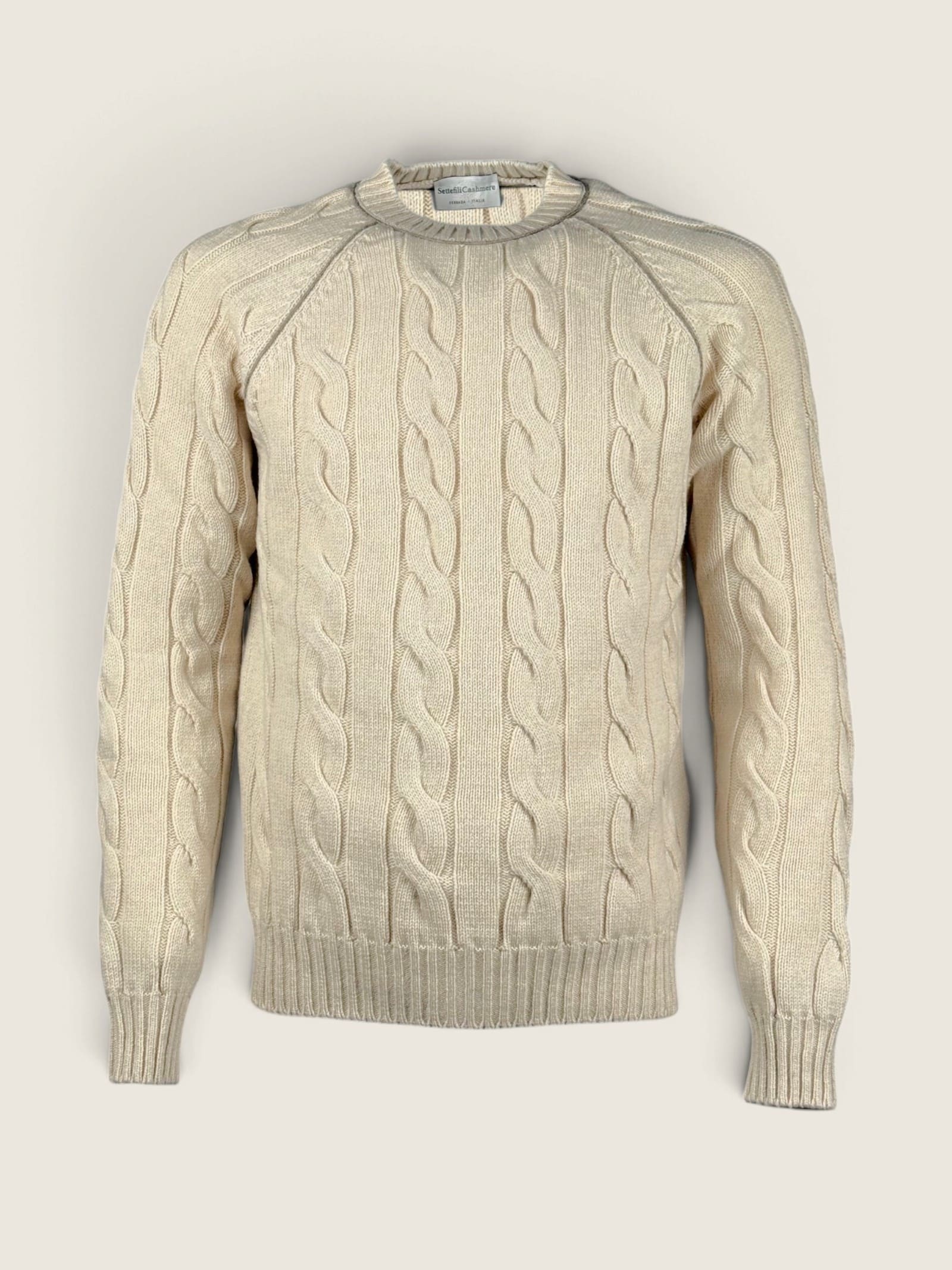 Girocollo Settefili Cashmere Topo 