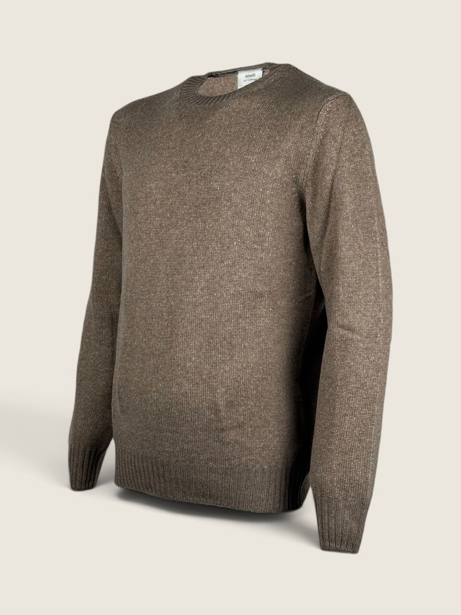 Girocollo Settefili Cashmere Tortora 