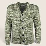 Cardigan Settefili Cashmere Salvia/bianco 