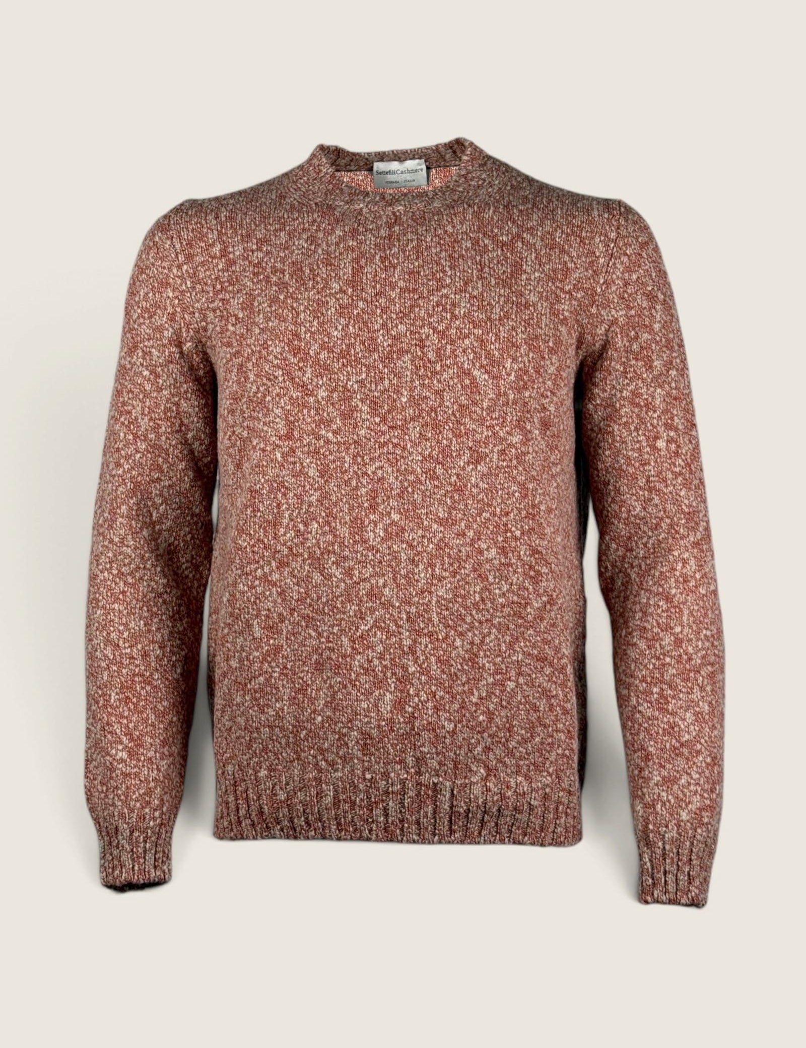Girocollo Settefili Cashmere Mattone 