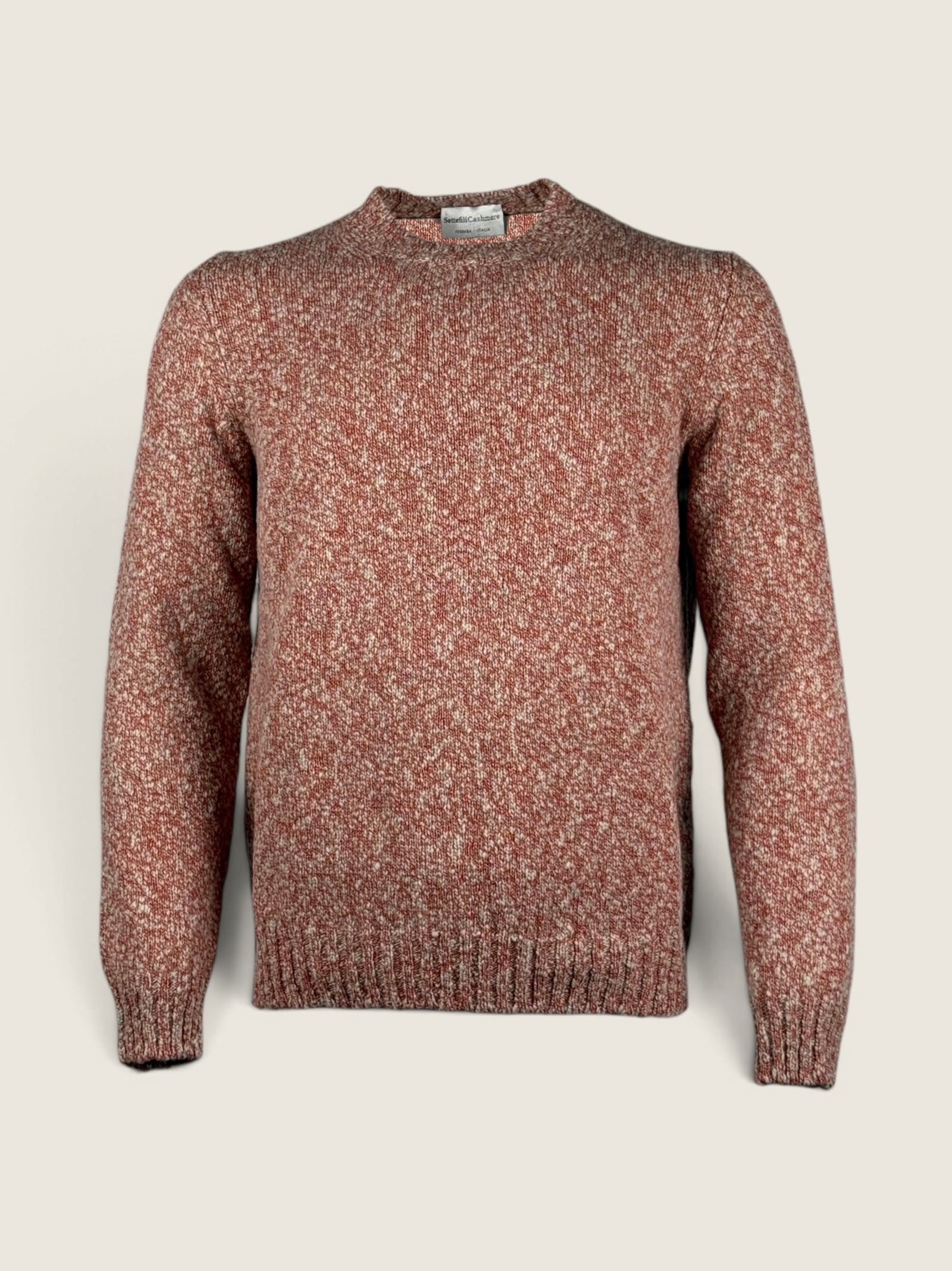 Girocollo Settefili Cashmere Mattone 
