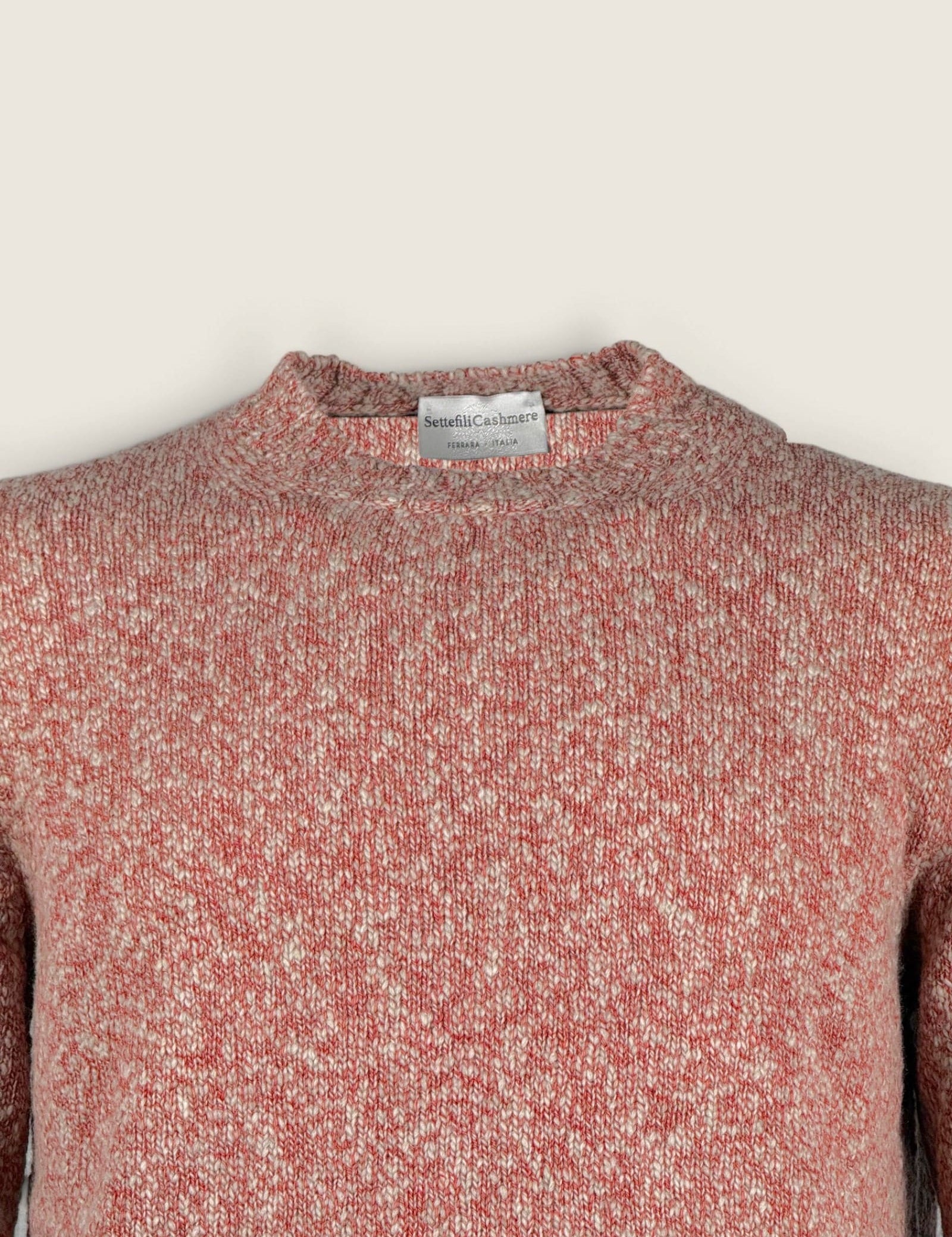 Girocollo Settefili Cashmere Mattone 
