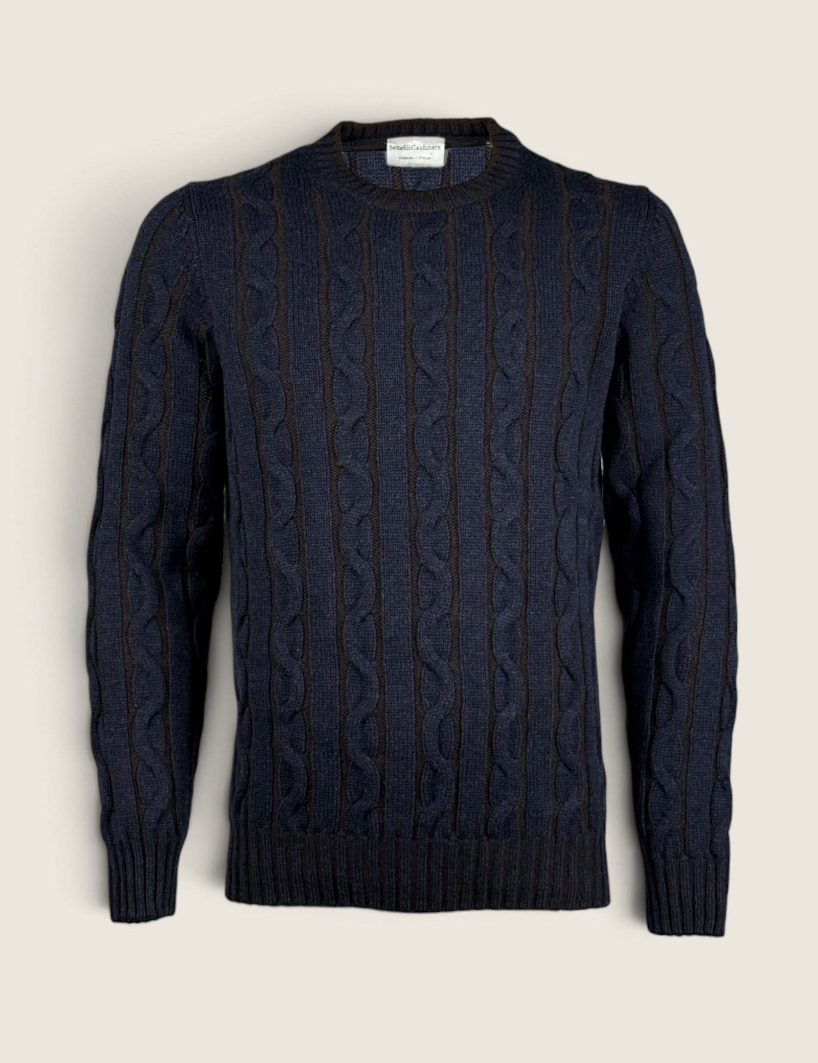 Girocollo Settefili Cashmere Moro/blu 