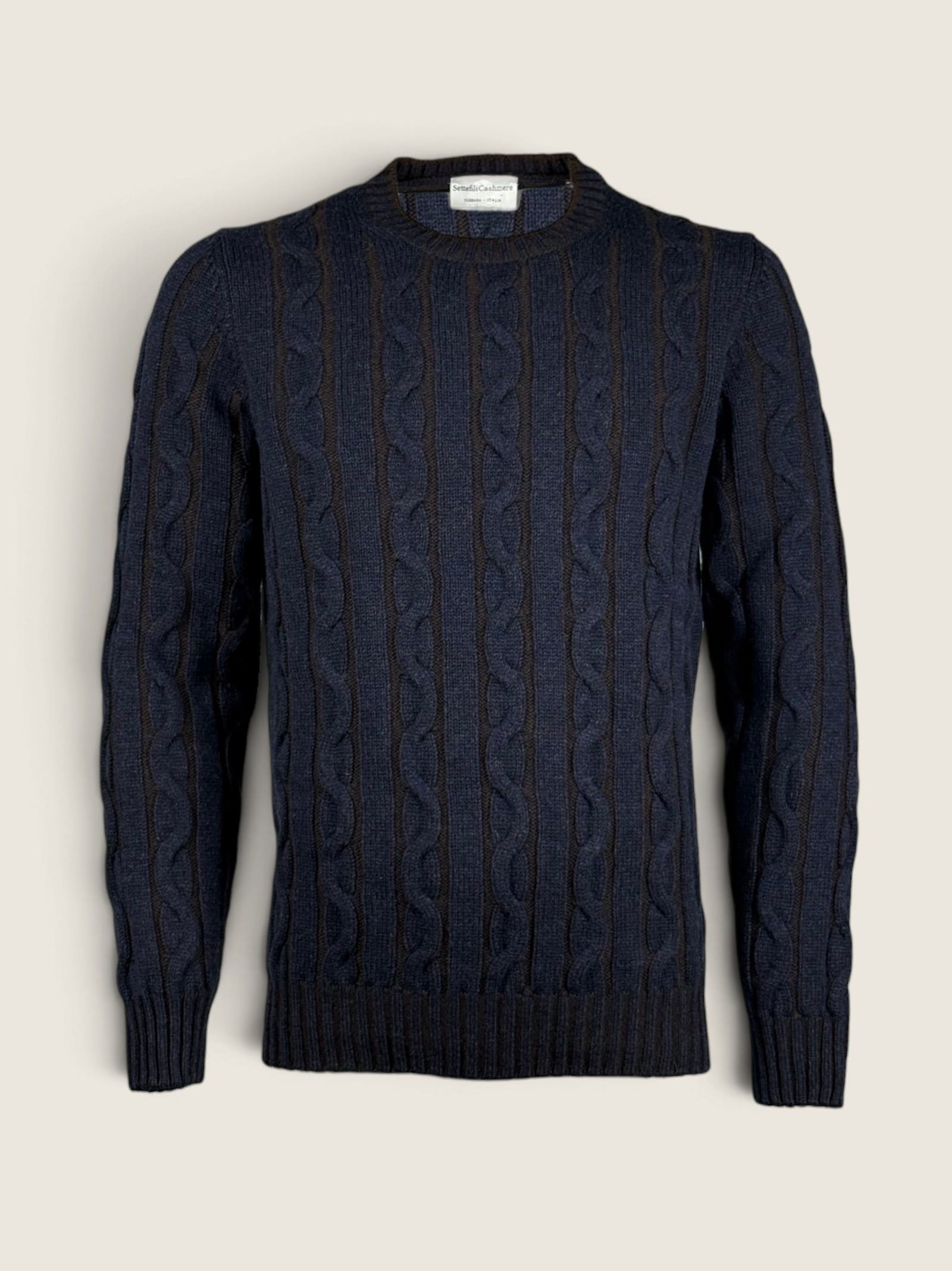 Girocollo Settefili Cashmere Moro/blu 
