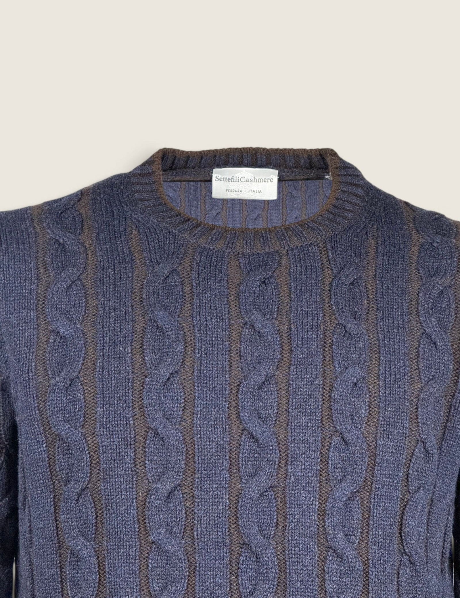 Girocollo Settefili Cashmere Moro/blu 
