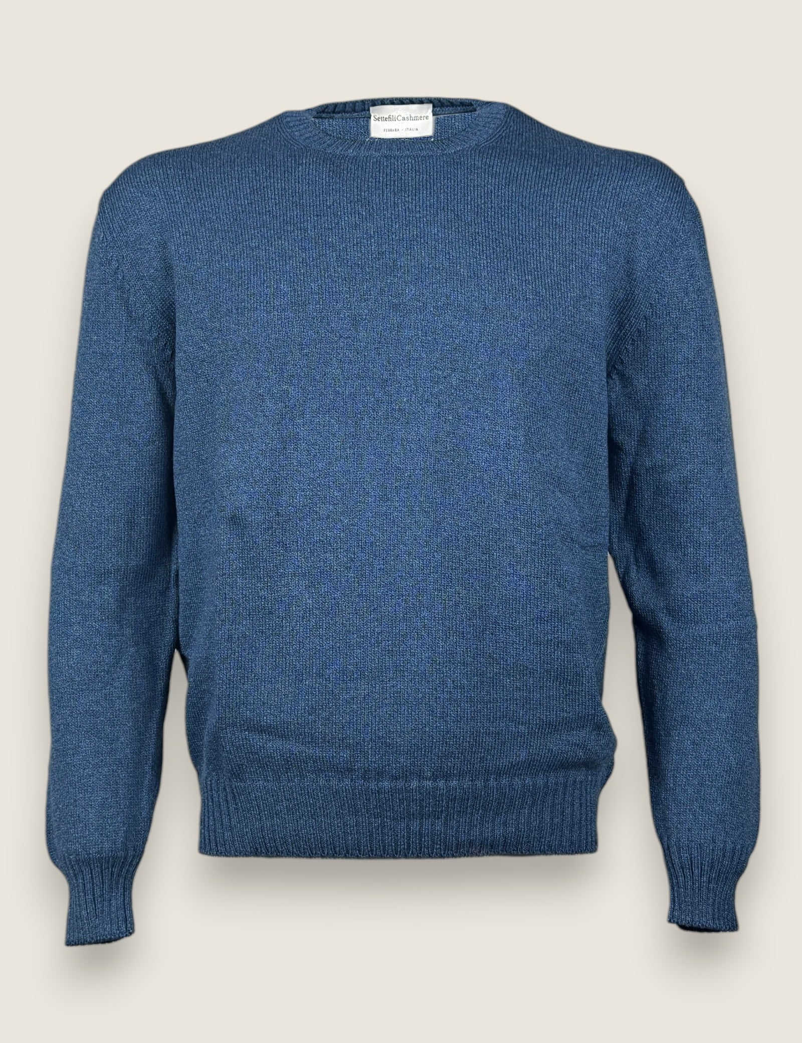 Girocollo Settefili Cashmere Denim 