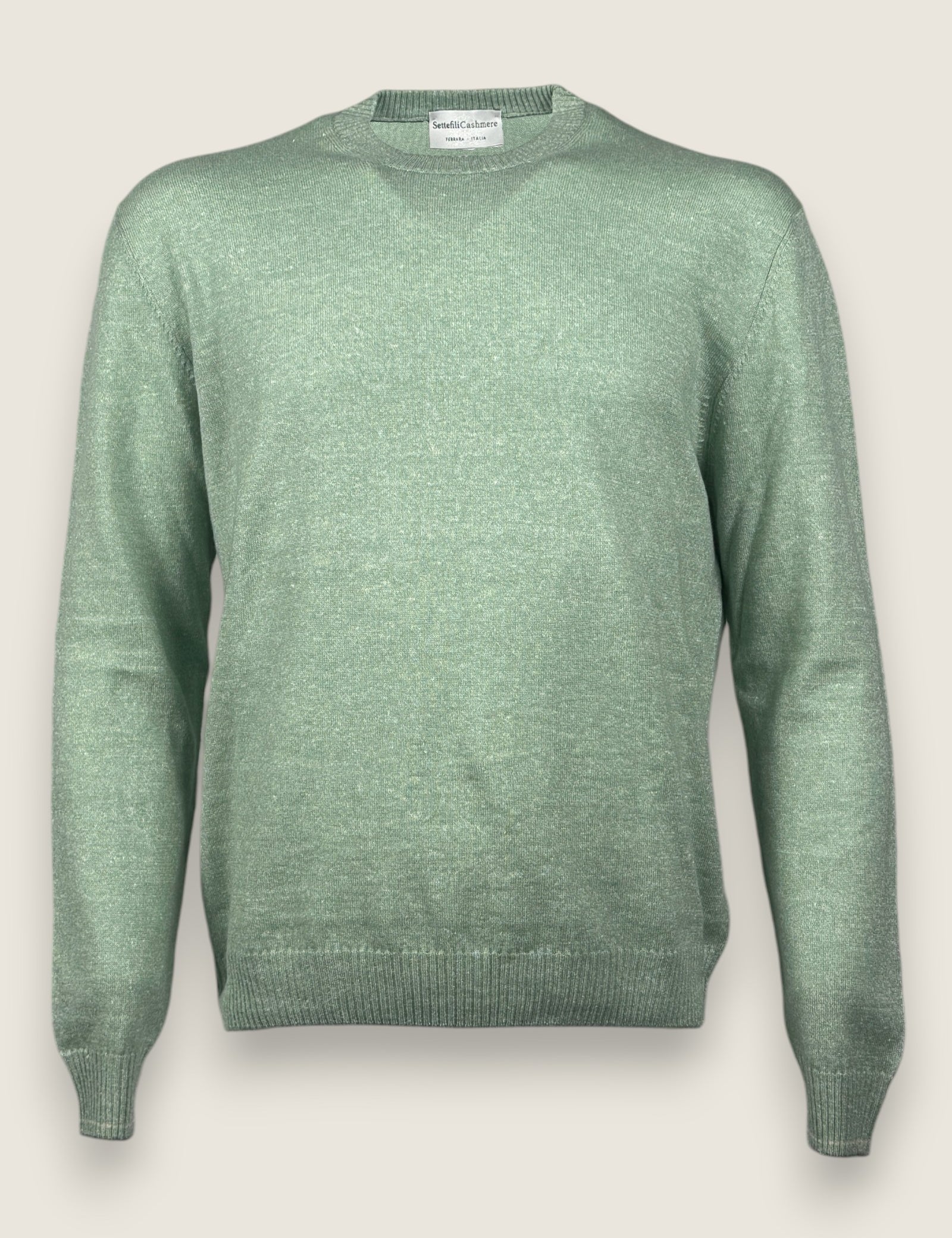Girocollo Settefili Cashmere Verde 