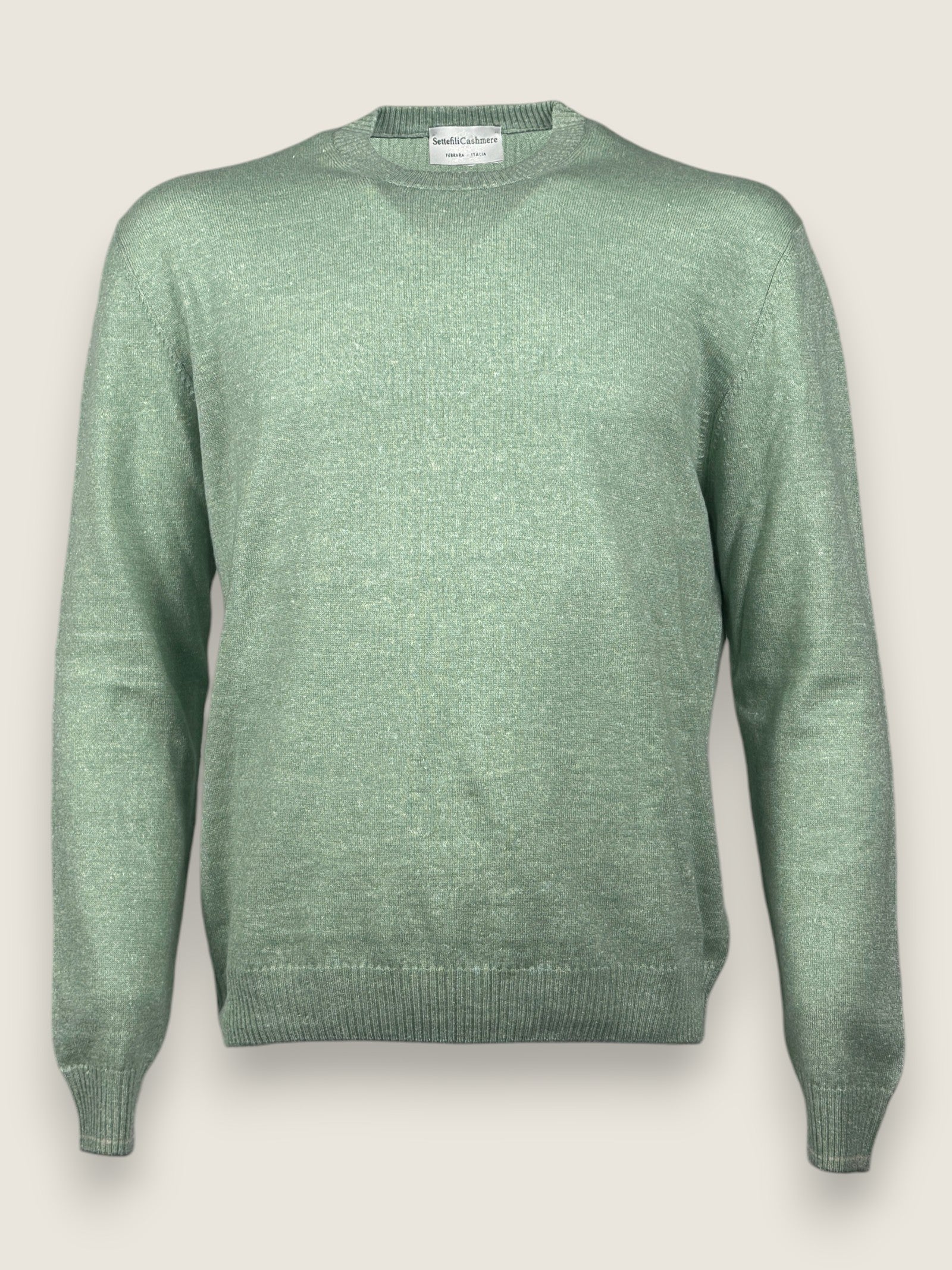 Girocollo Settefili Cashmere Verde 