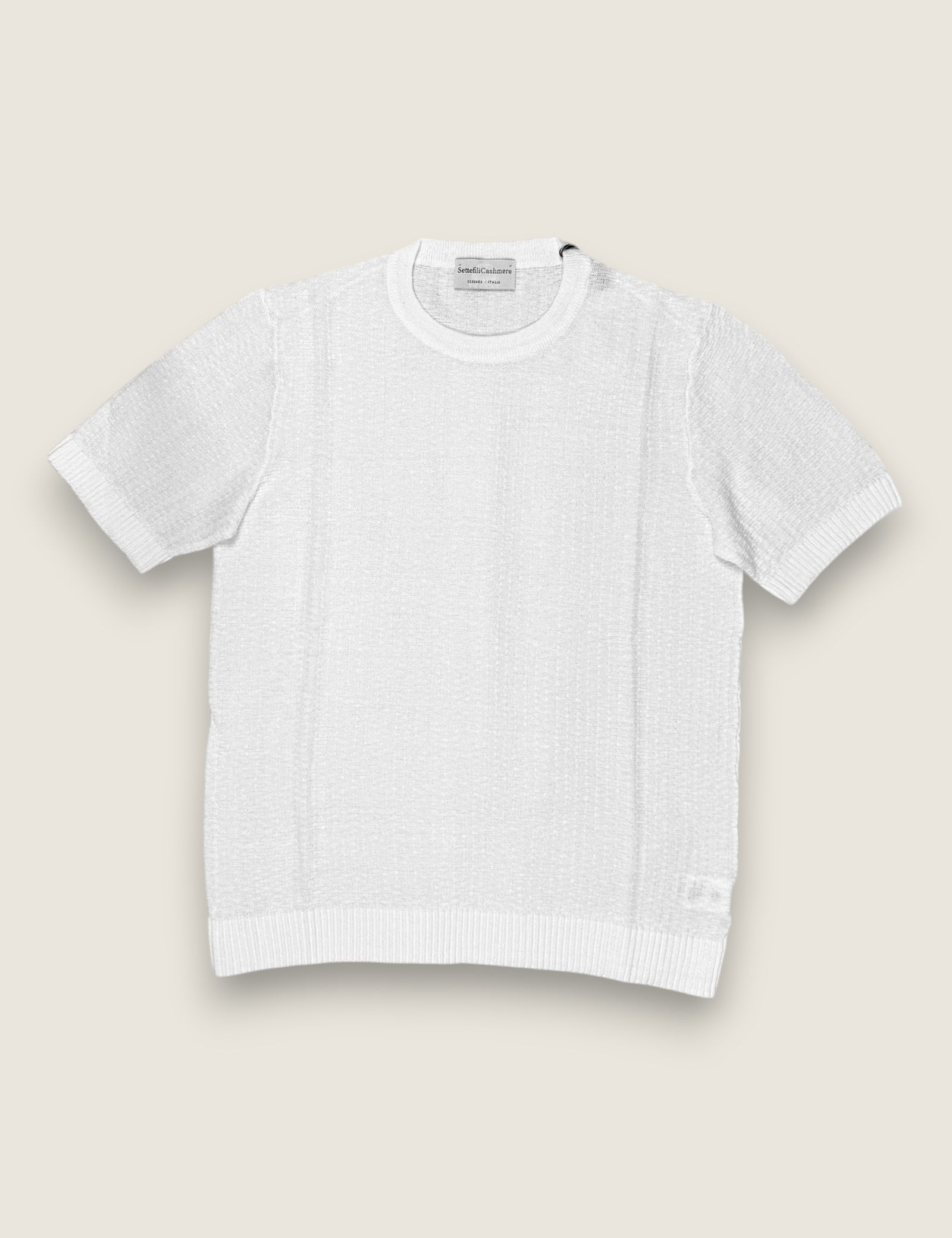 Girocollo Settefili Cashmere Bianco 