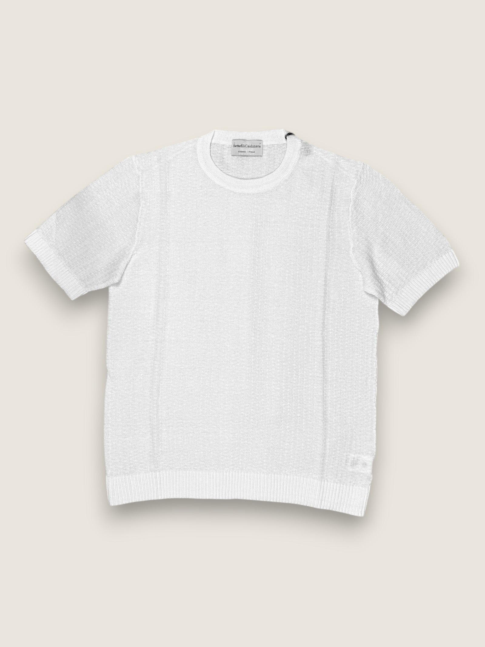 Girocollo Settefili Cashmere Bianco 