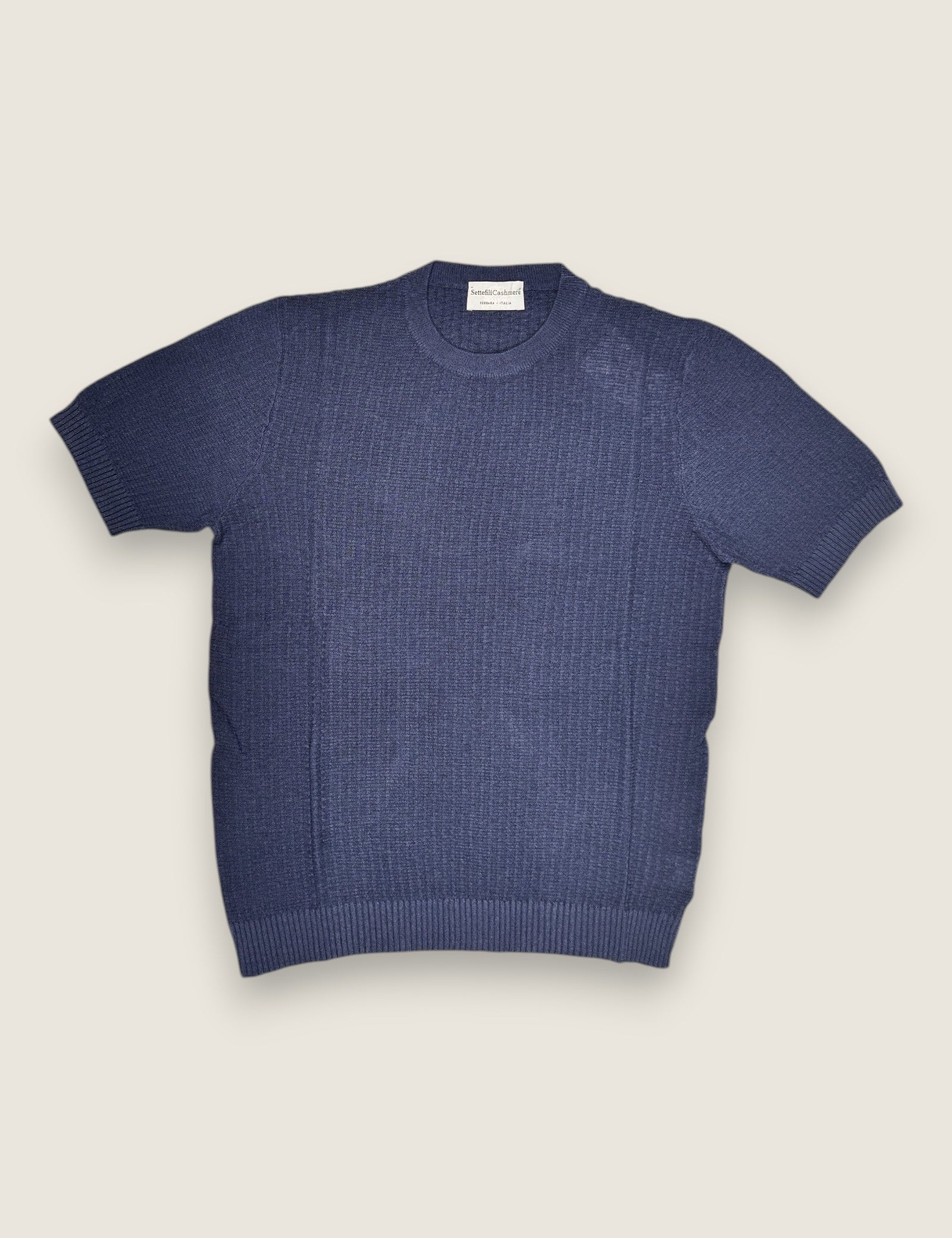 Girocollo Settefili Cashmere Blu 