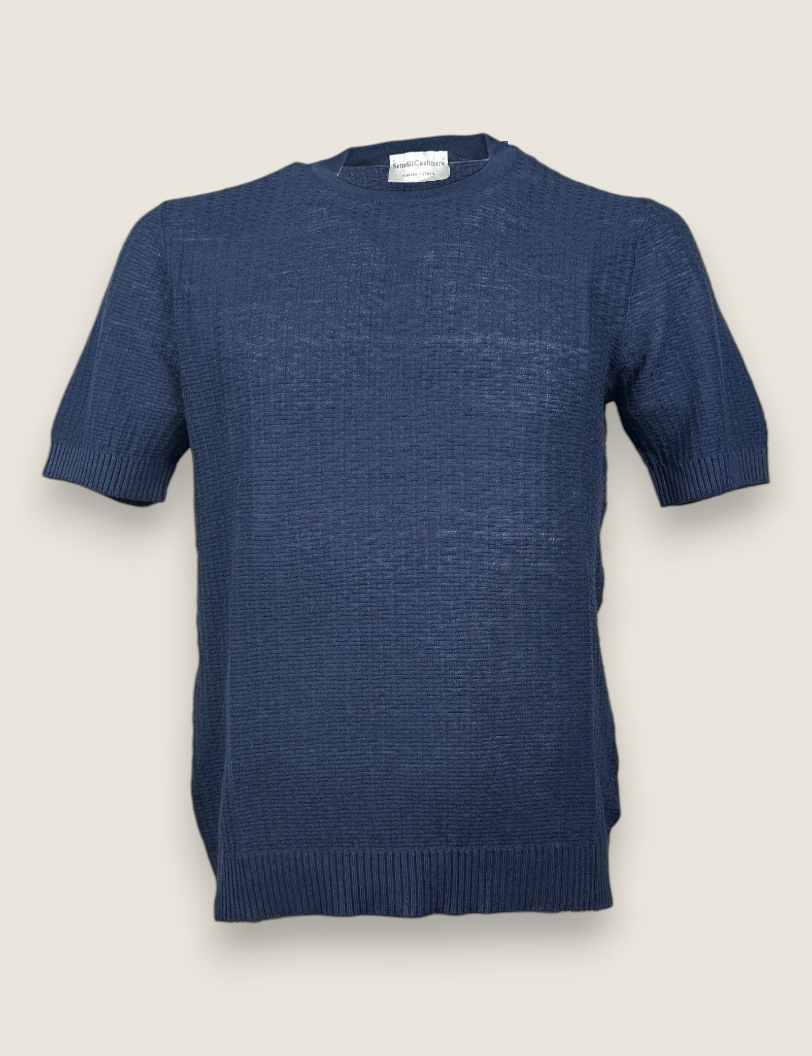 Girocollo Settefili Cashmere Blu 