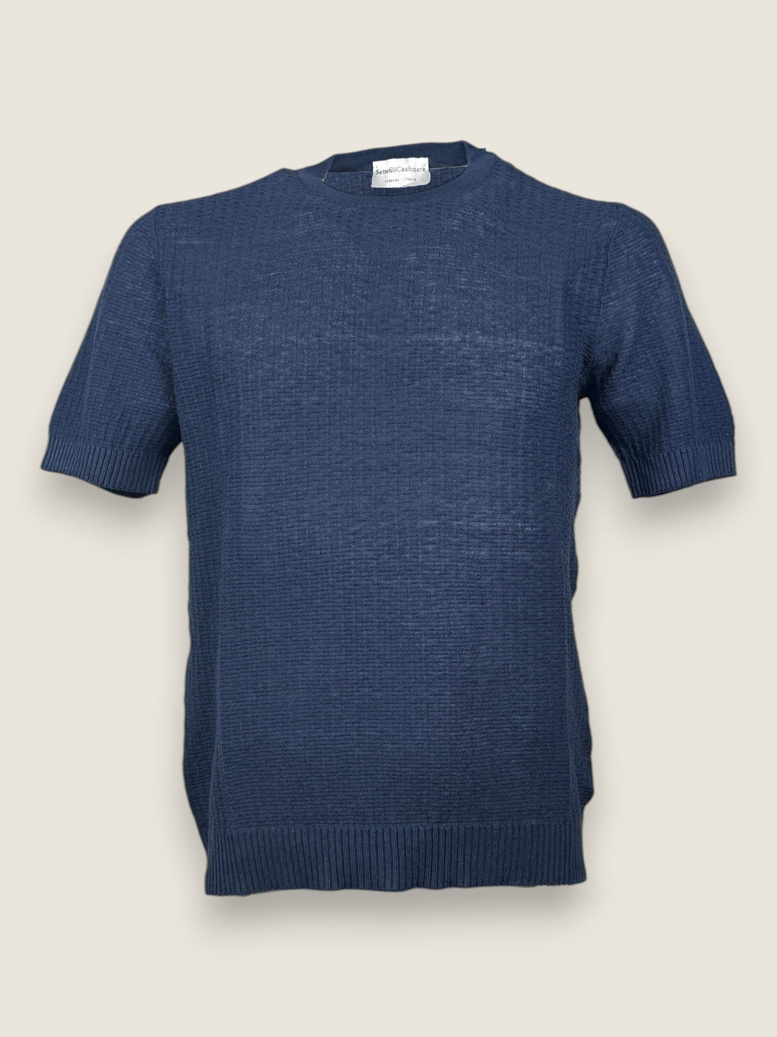 Girocollo Settefili Cashmere Blu 
