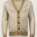 Cardigan Settefili Cashmere Beige/bianco 