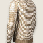 Cardigan Settefili Cashmere Beige/bianco 